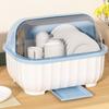 Bowl Storage Draining Cupboard Semi-flip Cover Storage Box Plate Holder Dish Rack Drain Rack