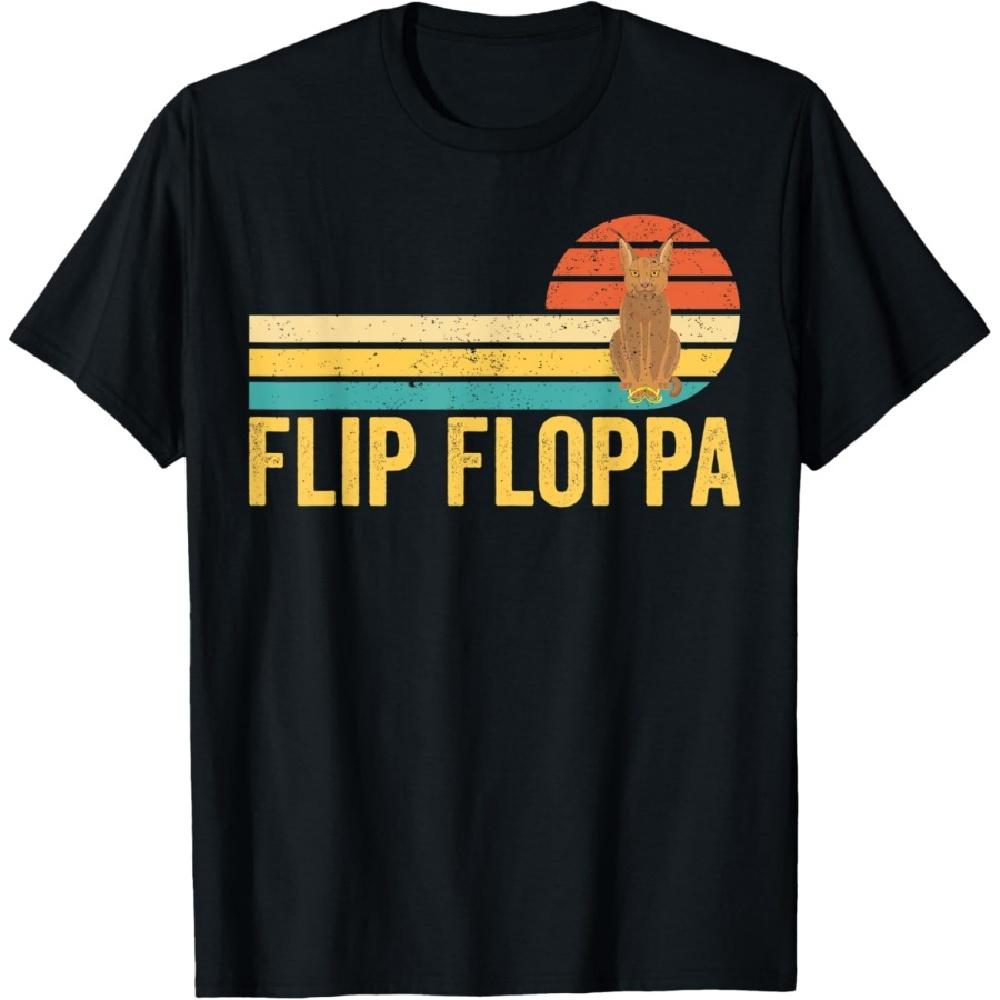 

Big Floppa Caracal Cat Meme Retro Flip Floppa T-Shirt for Men Women Kids S