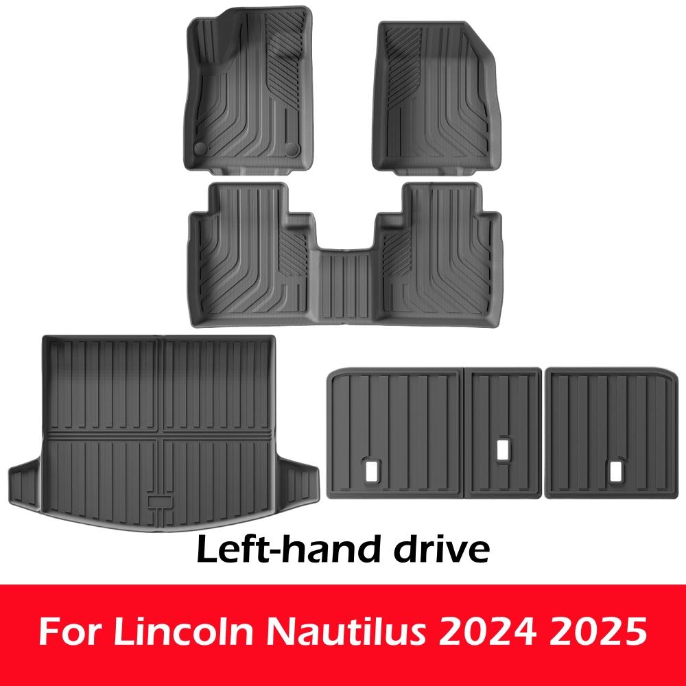 For Lincoln Nautilus 2025 2025 Car Floor Mats Cargo Liner Trunk Pad TPE 3D Foot Mat Black Left Hand Drive
