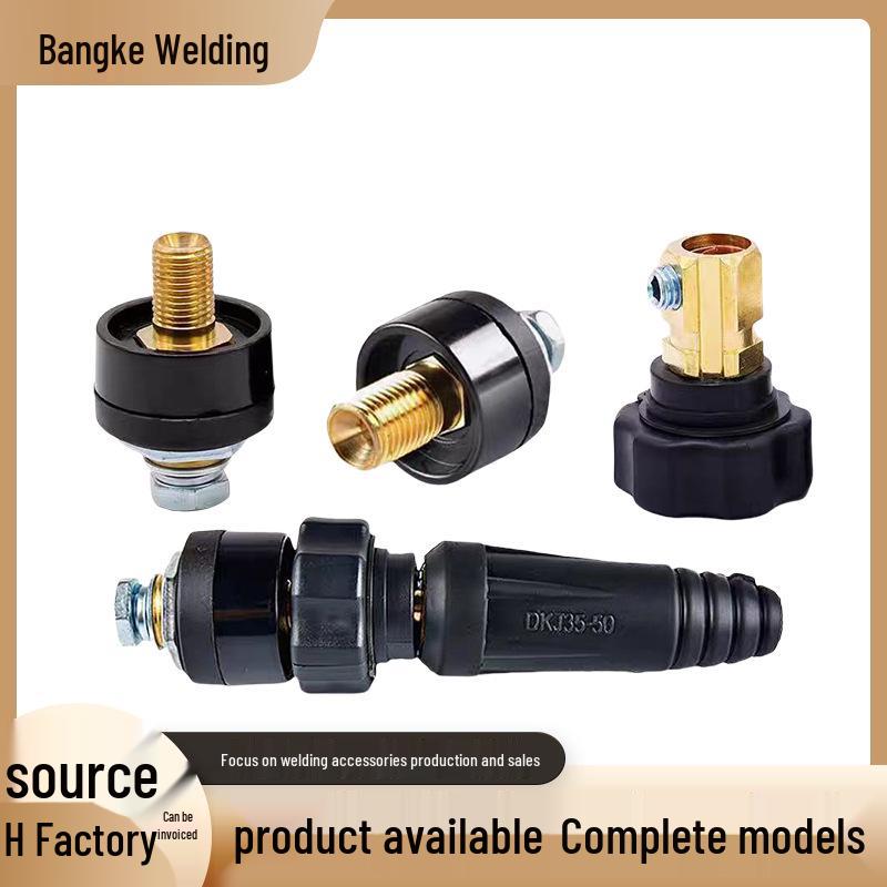 

Universal Thai Welder Quick-Connect Plugs: Male & Female Non-Detachable Wiring 10-25 Female Base [Black]