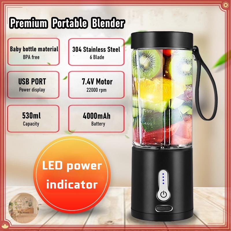 530ML 22000 RPM High Power USB Rechargeable Juice Cup Portable Bottle Blender Household Electric Fruit Juicer Blender