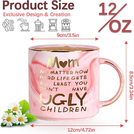 Christmas Gifts for Mom: 12oz Coffee Mug for Mother from Daughter Son Unique Christmas Stocking Stuffers for Mama Wife from Husband Funny Birthday