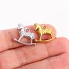 DOOYIO 3pcs/Lot Cute Baby Theme Charm Stainless Steel Rocking Horse Baby Toy Baby Pendants For DIY Jewelry Making Accessories
