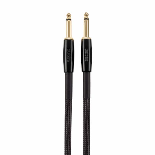 BOSS BIC-P10 Premium Instrument Cable, 3m, Straight-to-Straight, Shielded, 99.99% Pure Oxygen-Free Copper, High-Durability, for Guitar and Bass