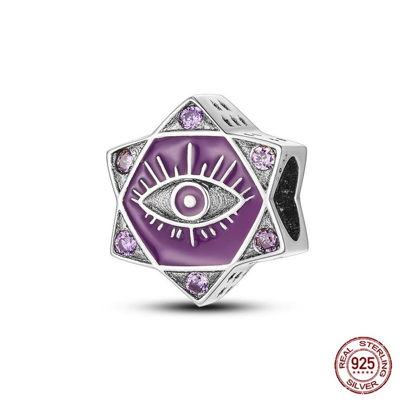 Copper Purple Series Pony Bear Butterfly Shape Charm Beads For 3Mm Original Bracelet Diy Women Jewelry Gift