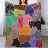 Bunte Patchwork-Katzen Decke Stilvolle Dekorationsdecke Geschenk für Freunde Mitbewohner