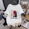 Damen Plus Size Mittellanges Rundhals-Schlankheits-T-Shirt (Kurzärmelig) - Bedeckt den Bauch, Erhältlich in den Größen 200/300/350 jin