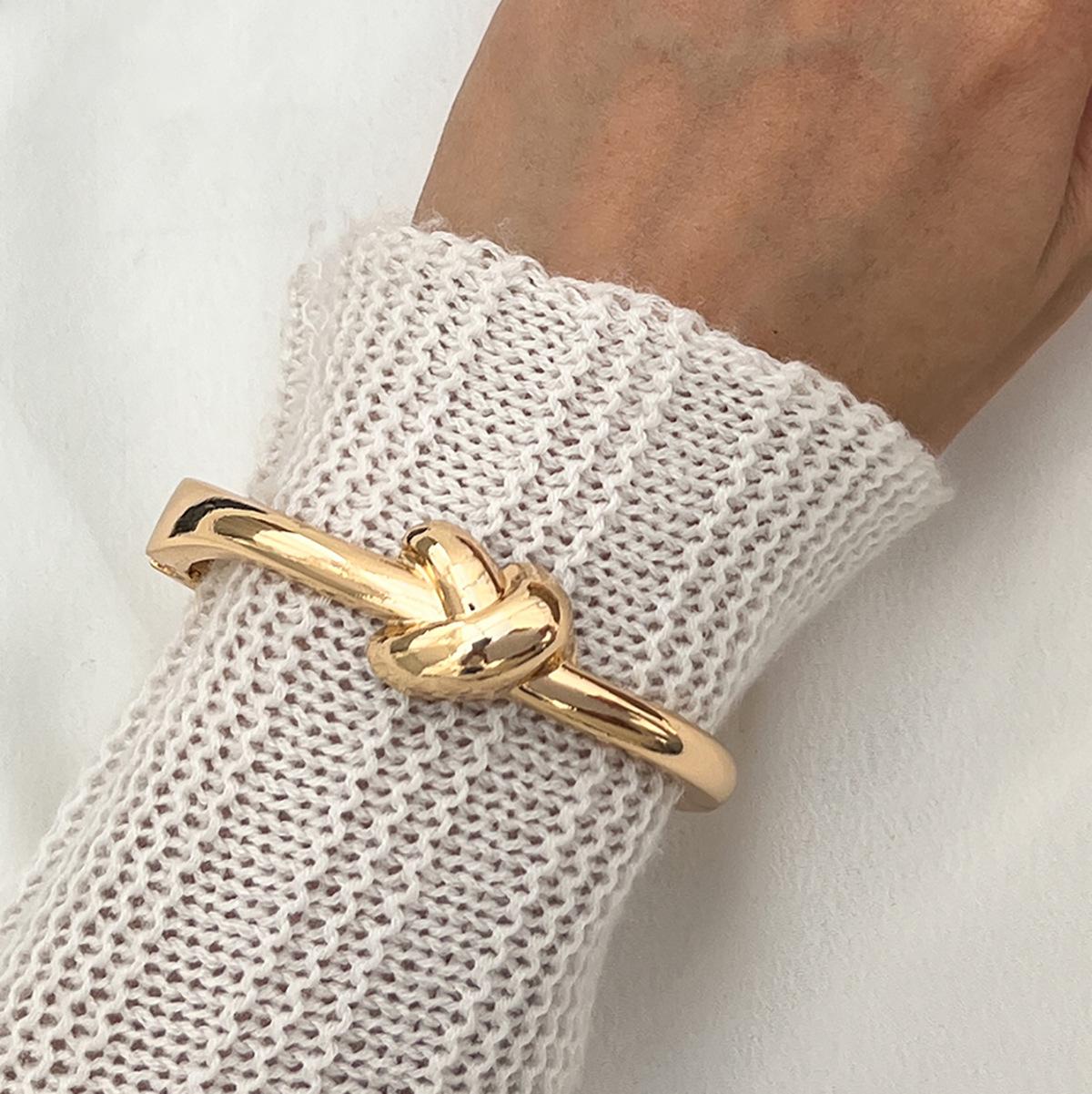 

Браслет темпераментный узловатый глянцевый браслет с пружинной застежкой, персонализированный гофрированный браслет ювелирные изделия женские