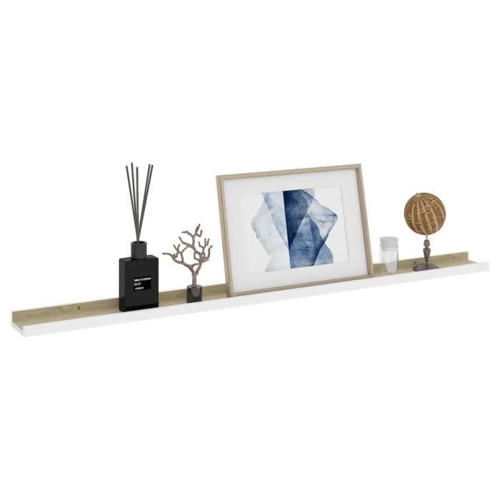 VidaXL Wall Shelves 4 Pcs White and Sonoma Oak 115x9x3 Cm