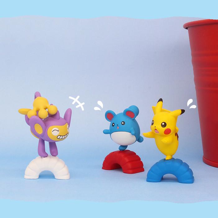 TAKARA TOMY POKEMON GACHA Reifenmodell Pikachu Chimpep Marill FIGURMODELL Gashapon Spielzeug
