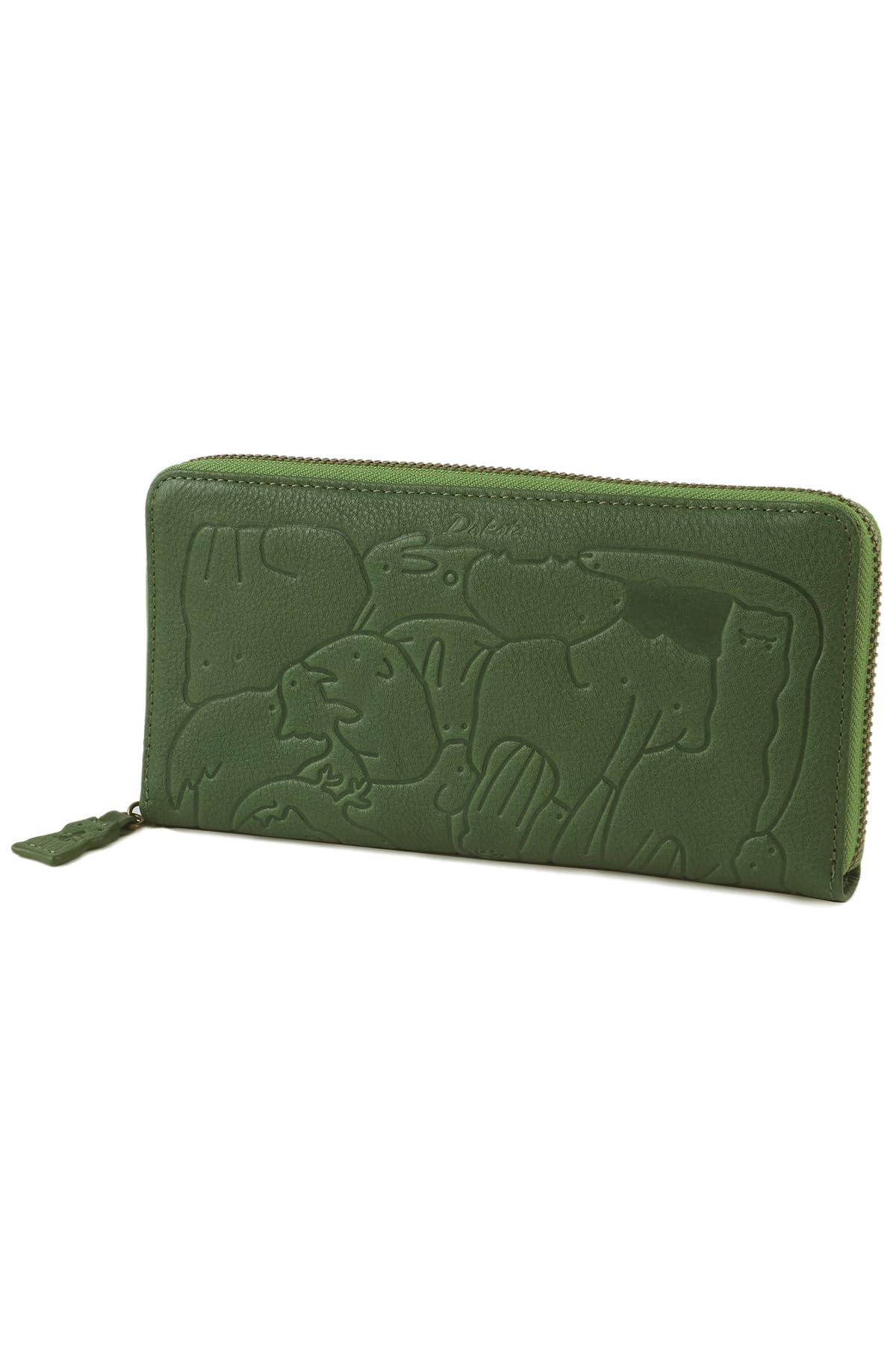 

Long Wallet Round Zipper Genuine Leather Green [Dakota] Women s 30192-50 зелений