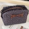 Bear Lace Trim Makeup Bag Large Capacity Toiletry Organizer Purse Chic Pencil Case  Travel