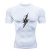 Men's Compression Fitness Sports T-Shirt, Lightning Graphic