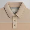 Kith FW24 Stripe Microsuede Tanner Pullover Fall 2024 Collection Lettered American College Style Long Sleeve Polo Shirt Men Tops Sand KHM032334-104