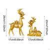 2 Pieces Deer Figurines Desktop Decoration Home Decor Artwork Delicate Animal Sculpture Golden Resin