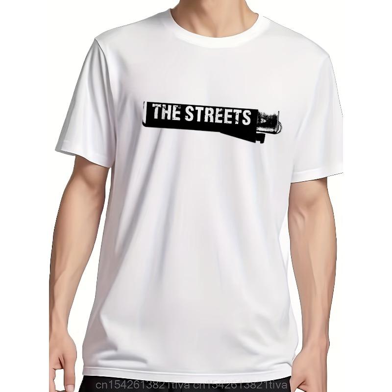 Men's Mike Skinner The Streets Logo T-Shirt - Short-sleeved Crew Neck Casual Streetwear, Retro T-shirt Inspired by Rap Icon, Suitable for All Seasons