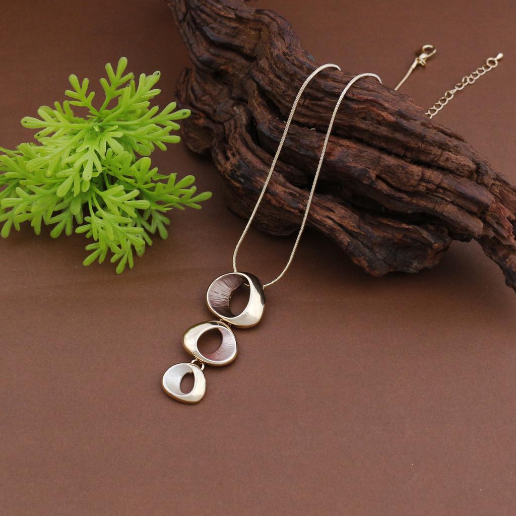 New enamel color hollow ring small pendant women's simple fashion high sense irregular ring necklace
