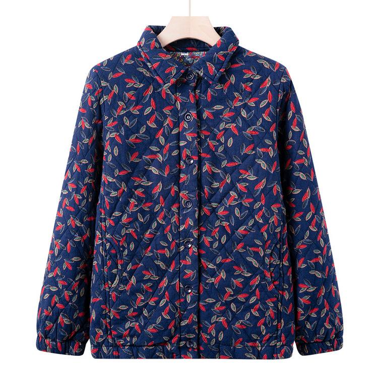 

Хлопковое пальто для людей среднего и пожилого возраста, зимняя домашняя хлопковая куртка для бабушки, большого размера, хлопковое пальто для людей среднего и пожилого возраста 5XL синий