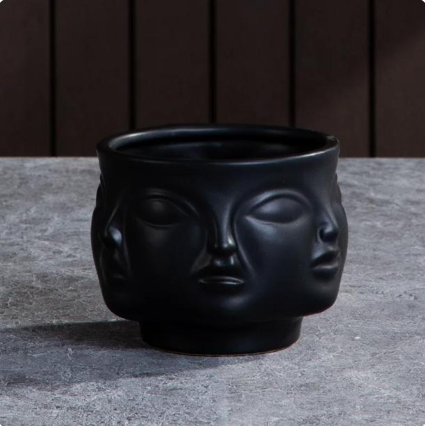 Scandinavian White Ceramic Vase Decoration Home Decoration Crafts Modern Interior Decoration Countertop Vase Art Face Shape Vase