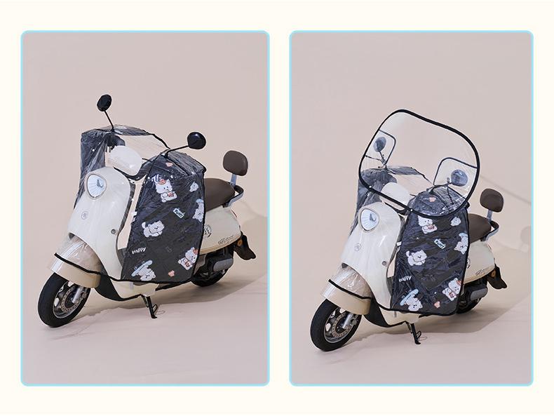 Electric Motorcycle Windshield: Rainproof, Warm, Quilted PVC Cover