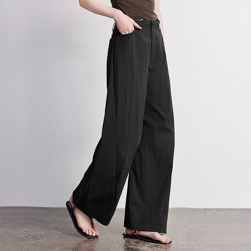 Chuyu Women's High-Waist Wrinkled Casual Pants