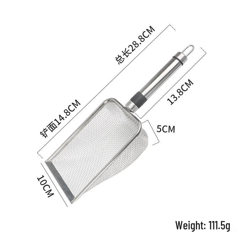 Large Stainless Steel Fine-Hole Cat Litter Scoop & Reptile Poop Shovel Cat Litter Scoop