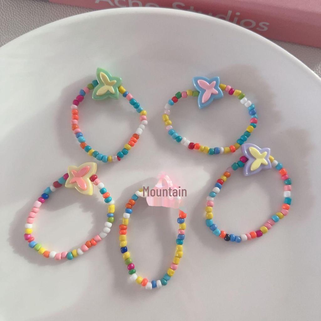 Barevný korálkový náramek s kreslenou princeznou pro děti - roztomilý, kreativní design s cukrovinkami