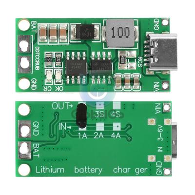 2S/3S/4S 1A 2A 4A Type-C To 8.4V 12.6V 16.8V Step-Up Boost LiPo Polymer Li-Ion Charger DC 36V 18650 Lithium Battery