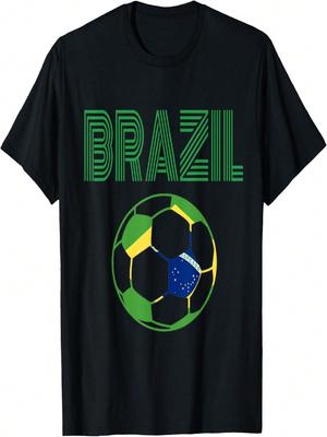 Brazil Soccer Ball Jersey Football Flag Gift T-Shirt