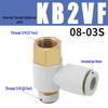 Universal Pneumatic Elbow Fitting with SMC-Type Inner & Outer Threads, KB2VF04/06/08/10/12-M5/01/02/03
