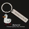 Stainless Steel Ducking Love Keyring Couples Jewelry Duck Pendant Funny Duck Keychain  Handbag