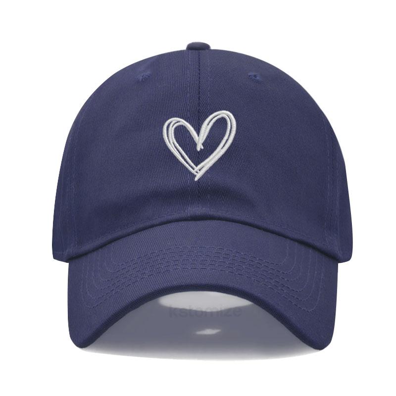 Unisex Soft Cotton Dad Hat Heart Embroidery Baseball Cap For Women Men Adjustable Unisex Casual Sports Caps
