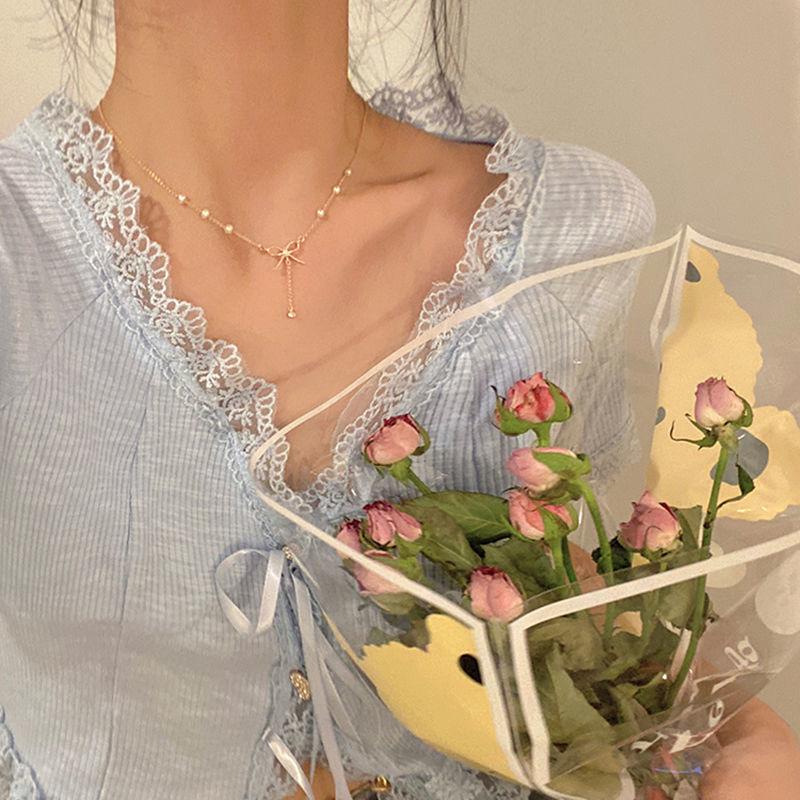 

Новый нишевый дизайн 2025 года: Японское и корейское ожерелье на ключицу - Элегантная легкая роскошь для женщин золотой