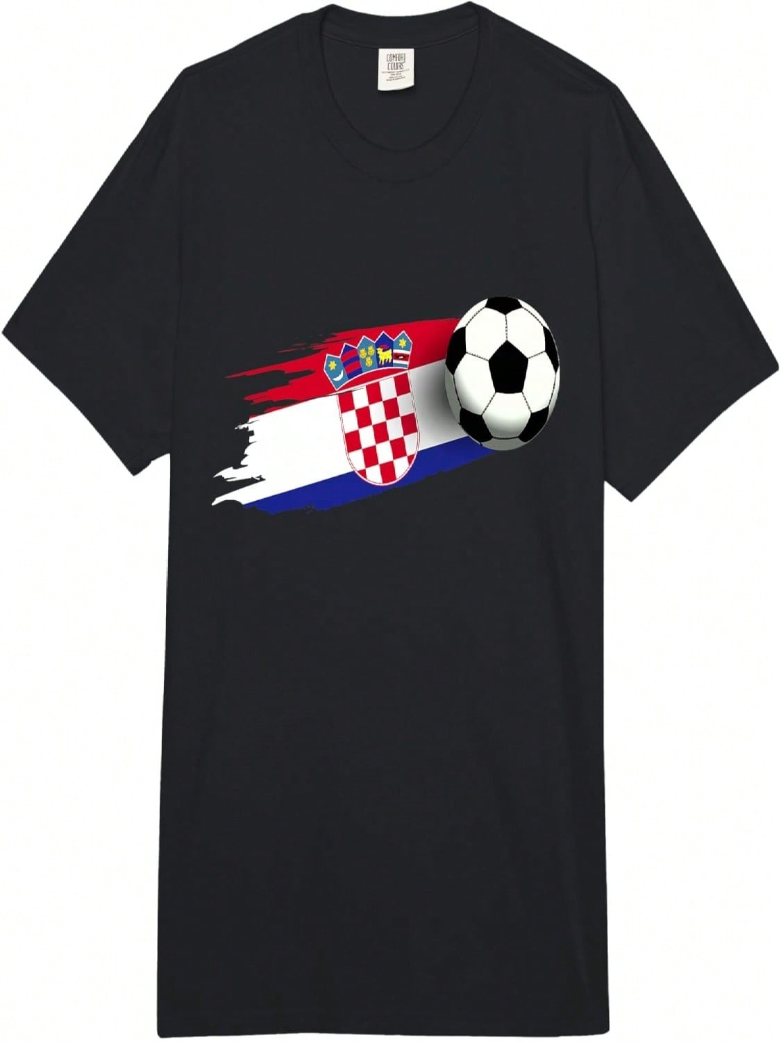 Футболка с флагом Хорватии Хорватская футбольная команда Хорватский Comfort Colors Взрослая тяжелая футболка S разноцветный