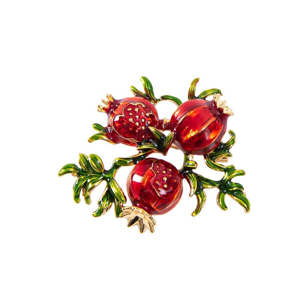 Rhinestone Watermelon Brooch Pin - Creative Fruit Design Corsage Accessories