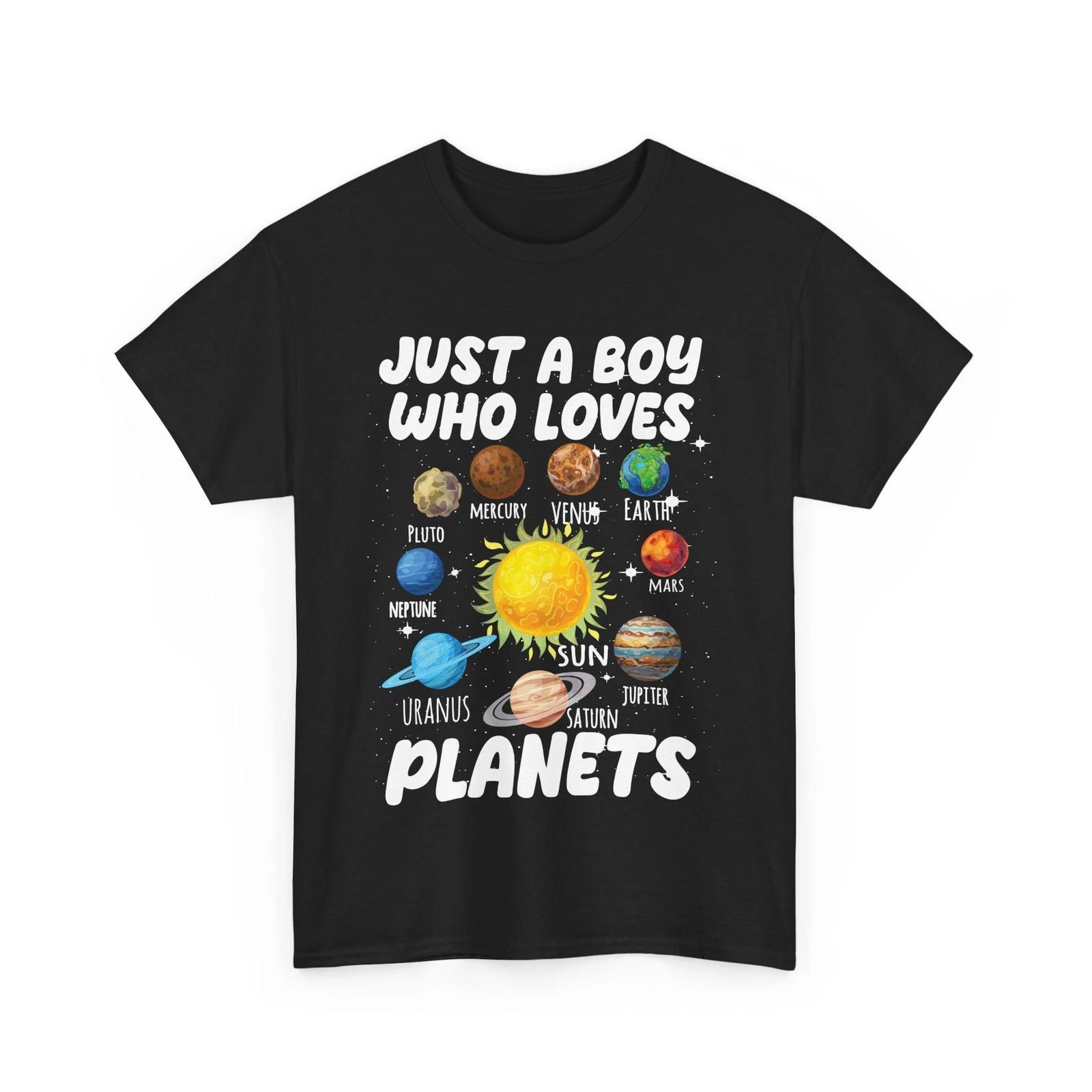 Planets Shirt, Just A Boy Who Loves Planets Space Lovers Men Boys Shirt S