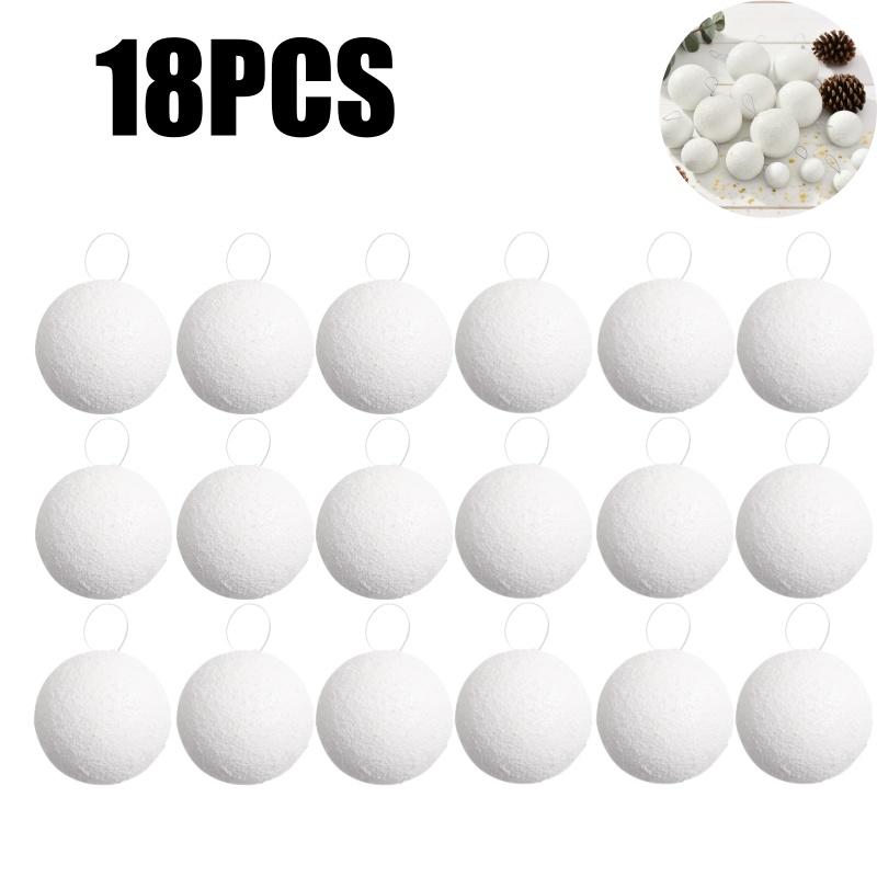 Reusable White Foam Christmas Balls 4CM 8CM Xmas Tree Snowball DIY Festival Decor for Home Restaurant Porch Celebration