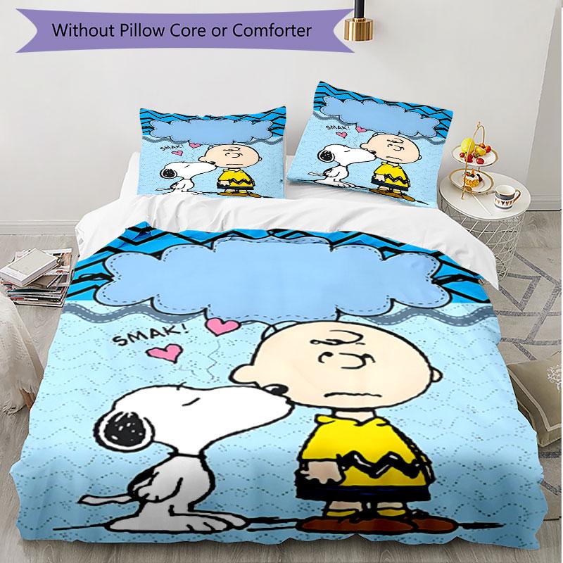 3pcs Duvet Cover Set (1*Duvet Cover + 2*Pillowcase, Without Core), Snoopy Print Soft All‑Season Bedding Set, Home Bedroom Decor Gift