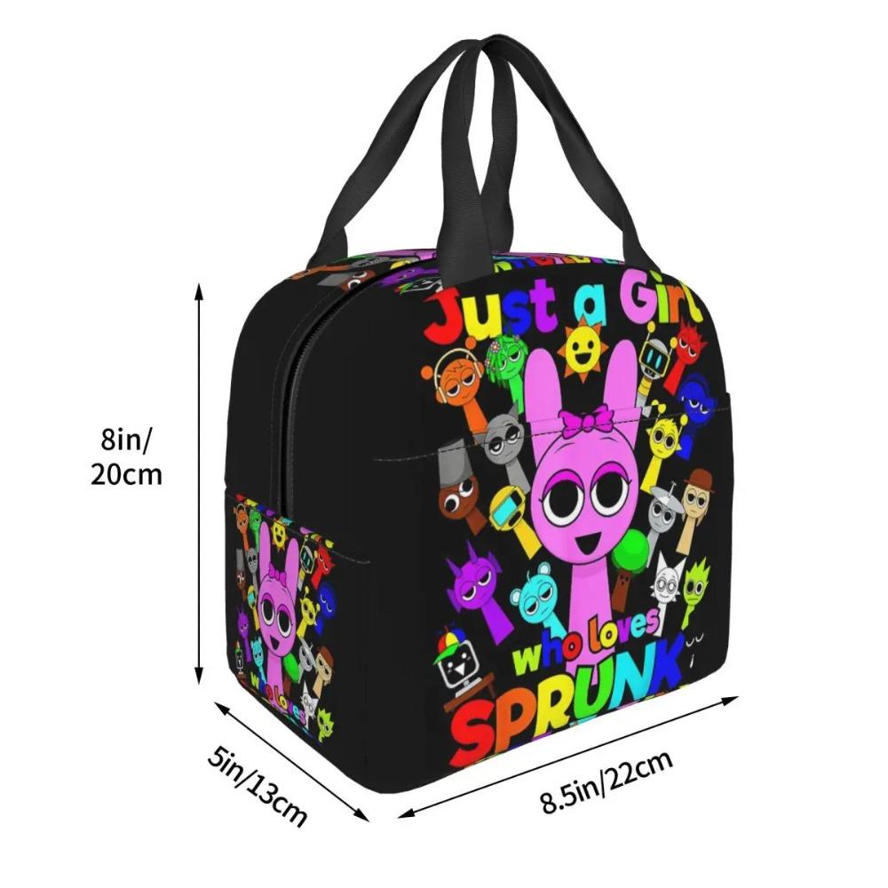 All My Sprunki Toys Game Insulated Lunch Bag for Women Kids Leakproof Food Boxes Thermal Lunch Box Tote