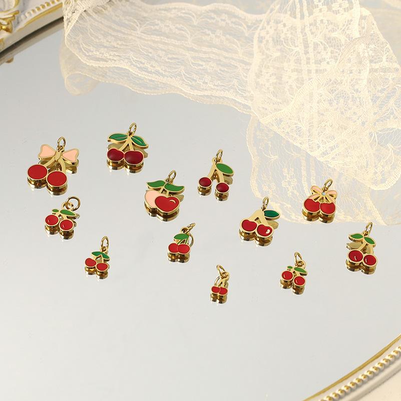 Summer On The New National Tide Does Not Fade Niche Dripping Oil Strawberry Necklace Accessories Diy Design Pendant Girl