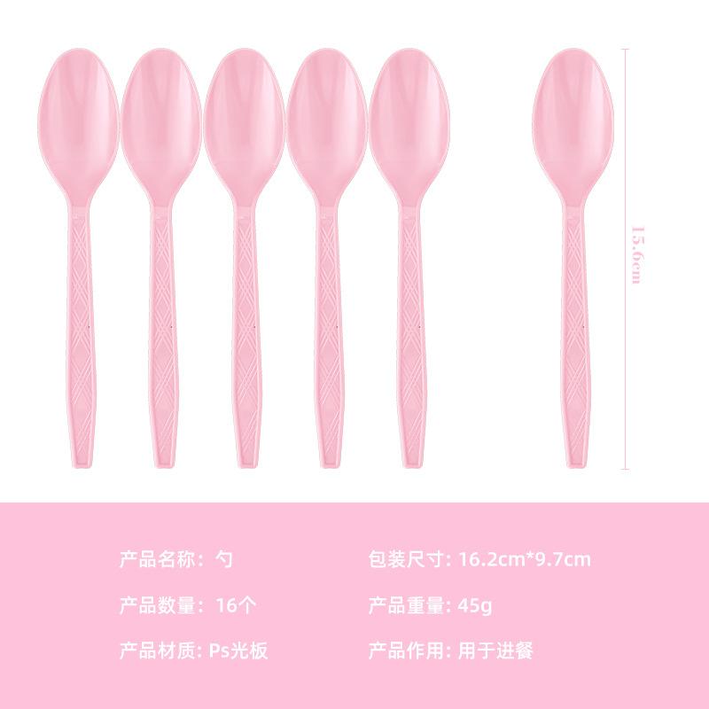 

Rabbit Egg Easter Easter Themed Party Decorations Disposable Tableware Set pink rabbit spoon 16pcs