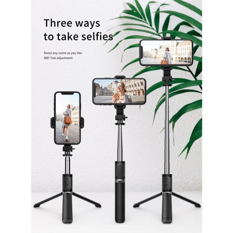 40 Inch Mobile Phone Selfie Stick Tripod, Retractable Selfie Stick All-in-one Smartphone Tripod with Wireless Remote Control 360° Rotation