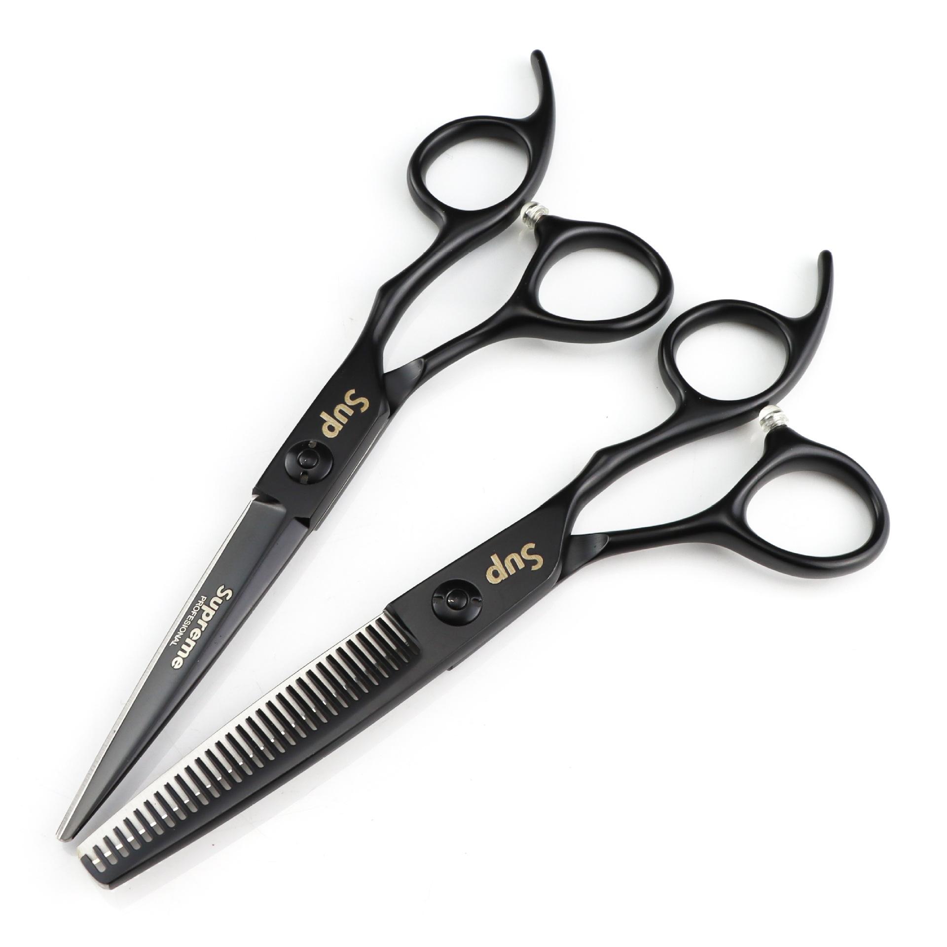 6.0 inch, black, personalized SUP trendy, hair scissors, hair scissors, flat scissors, bangs scissors black straight shears