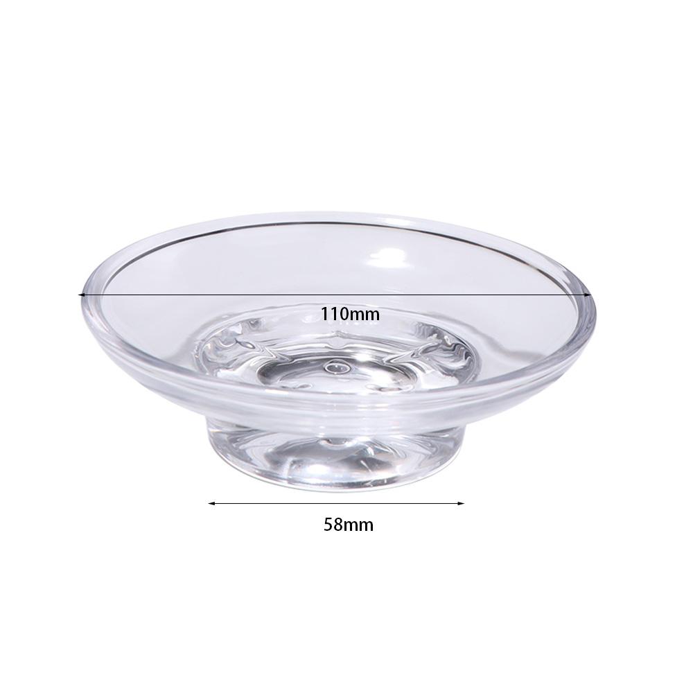 Clear Matte Glass Soap Dish Round Glass Keep Soap Bars Dry Transparent Glass Soap Box Extend Soap Life Creative Soap Holder