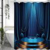 Blue Stage Shower Curtain, Bathroom Decorative Shower Curtain, Waterproof Shower Curtain With Hooks