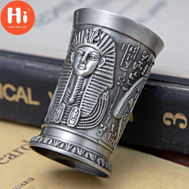 Hi Metal Egyptské sklenice na víno Slitina zinku Koktejlový panák Hrnek na koktejl Starověký Egypt Hrnek na víno Bar Nádobí Craft