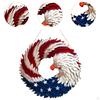 4TH of July Hanging Door Sign Wreath Decoration Bule White and Red Color Usa Eagle Pattern for