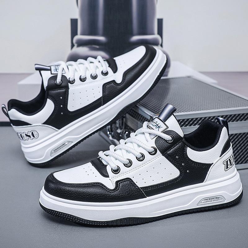 Spring new sports and leisure shoes low-top shoes leather men s thick baseplate shoes 39