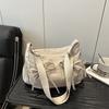 Simple Solid Color Women Shoulder Bags Casual Lightweight Ladies Large Tote Handbag Travel Portable Student Class Crossbody Bag