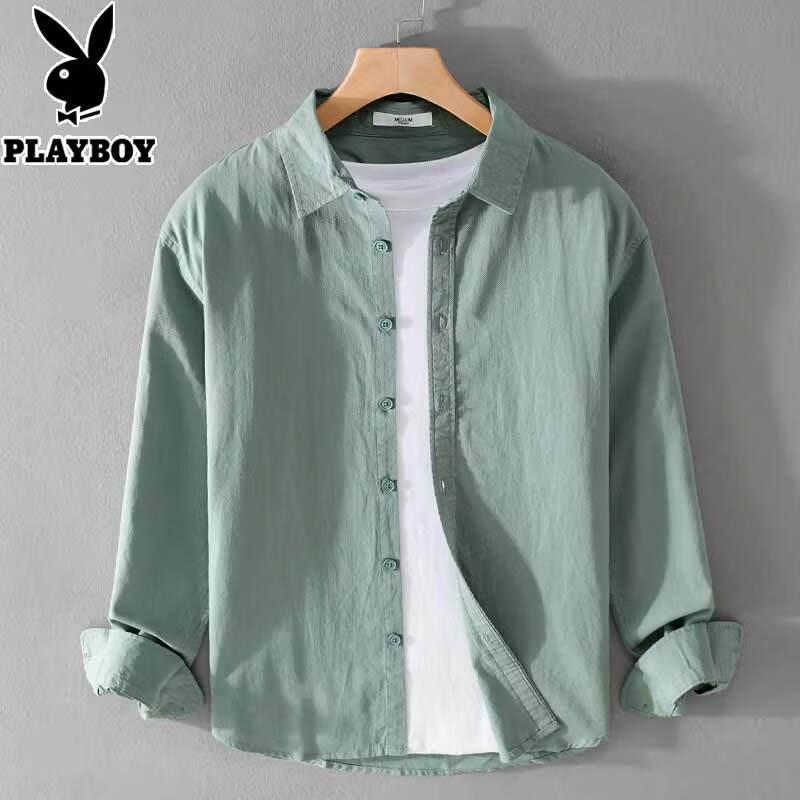 Playboy Men's Pure Cotton Long Sleeve Casual Shirt